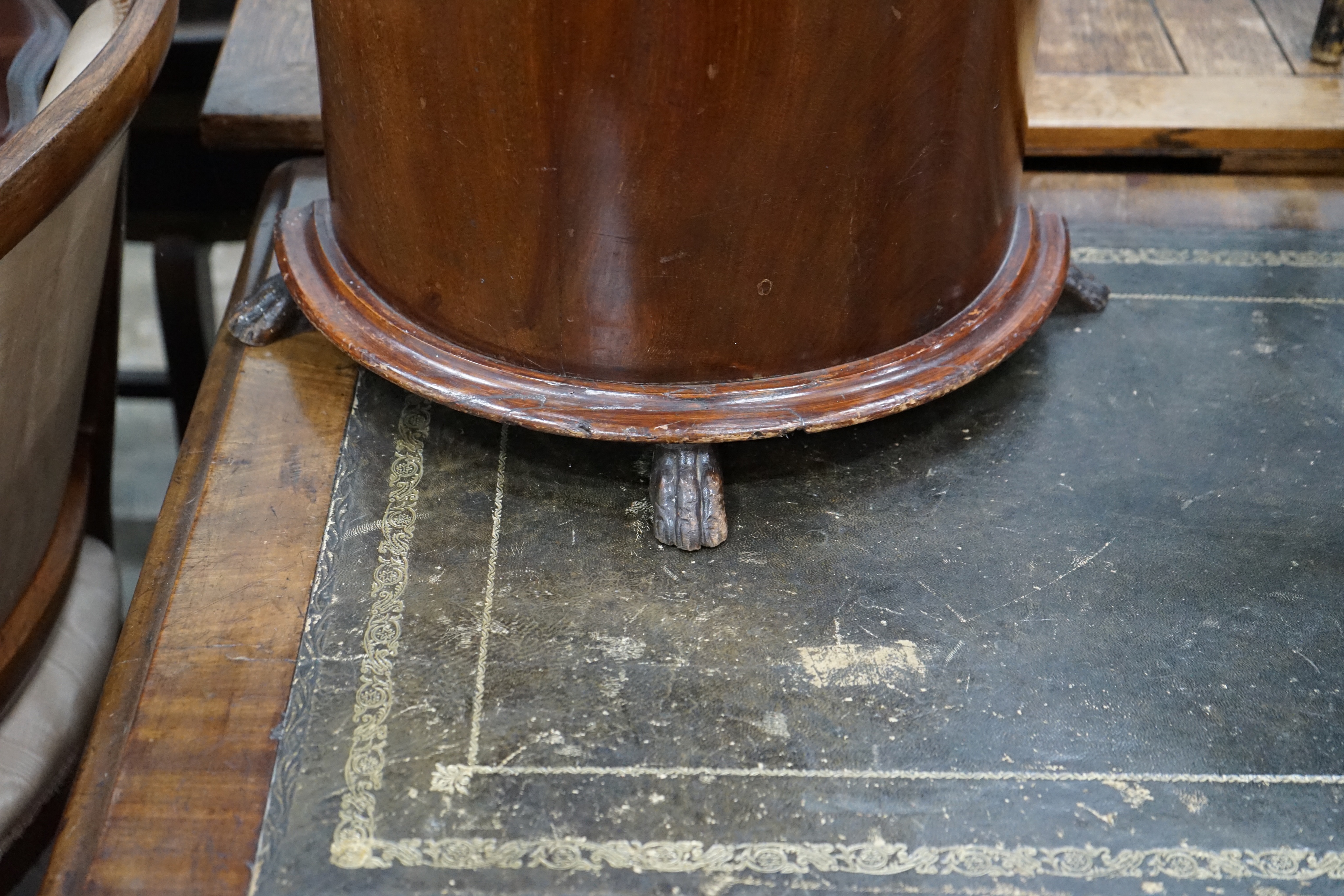 A 20th century mahogany demi-lune stick stand, height 58cm